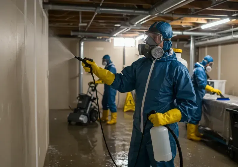 Basement Sanitization and Antimicrobial Treatment process in Benwood, WV