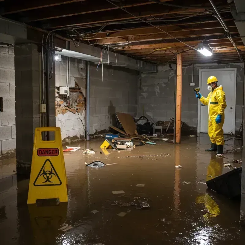 Flooded Basement Electrical Hazard in Benwood, WV Property