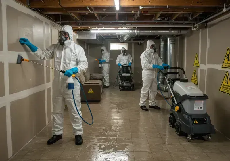 Basement Moisture Removal and Structural Drying process in Benwood, WV